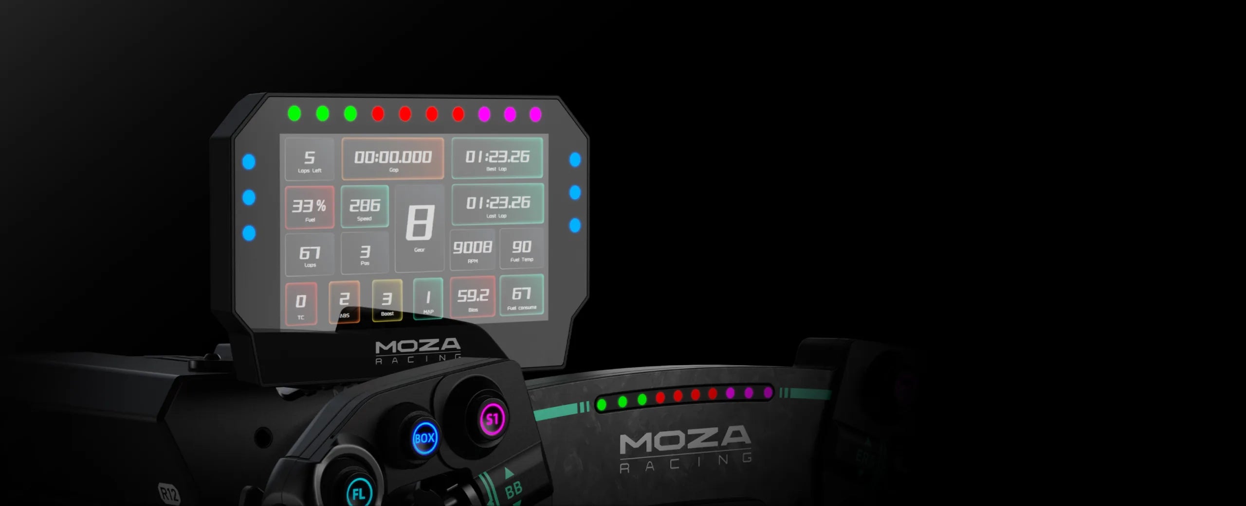 n*u様 MOZA ダッシュモニター MOZA CM2 HD Racing Dash – Customizable Sim Racing Dashboard
