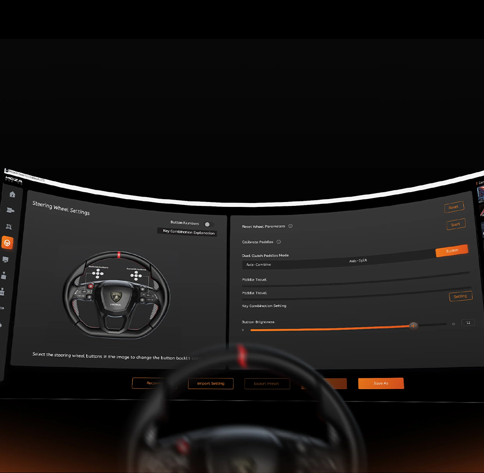 MOZA Revuelto Sim-Racing volant – Integrace s MOZA Pit House