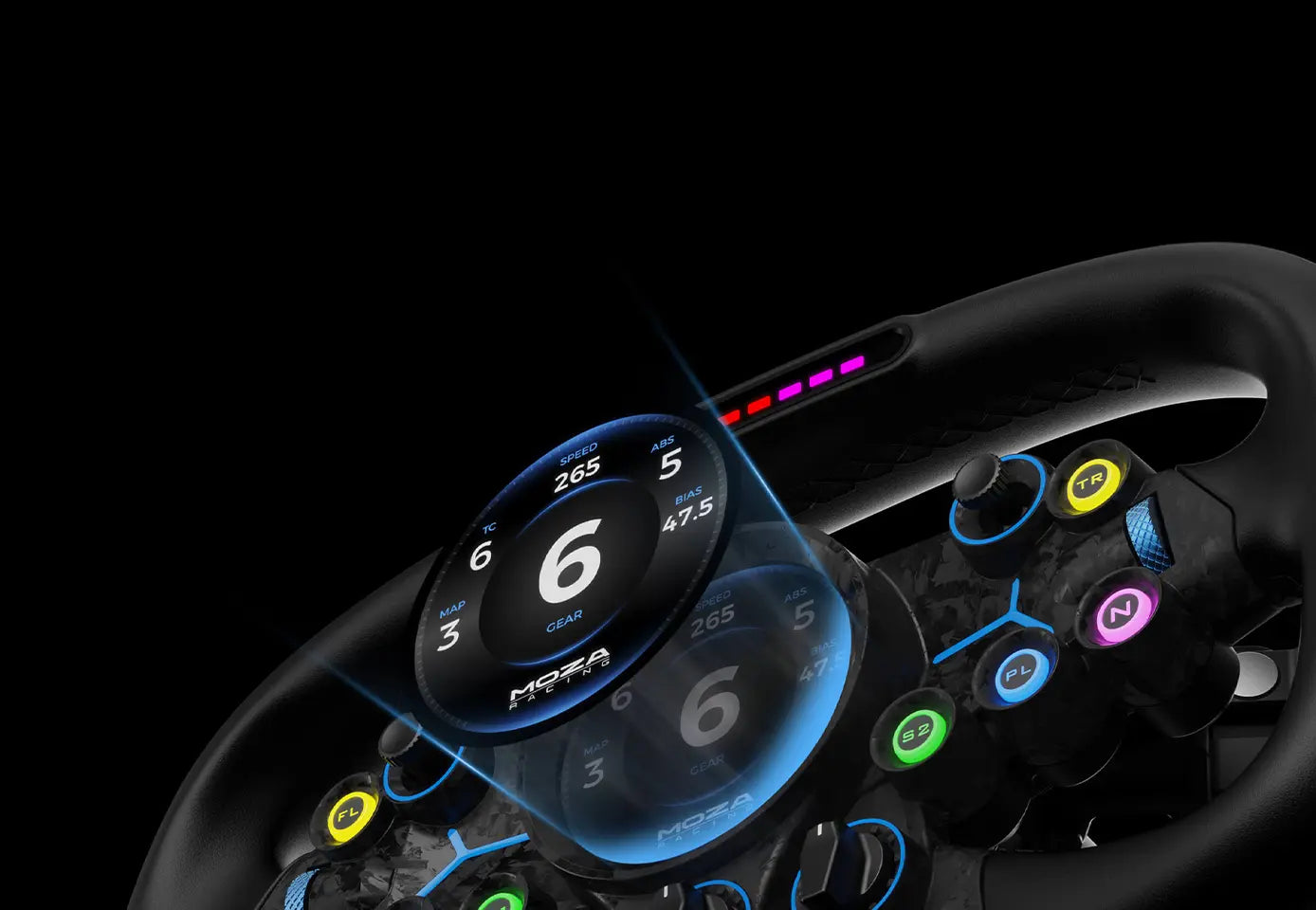 MOZA Vision GS Wheel – 2.85" HD kruhový dotykový displej