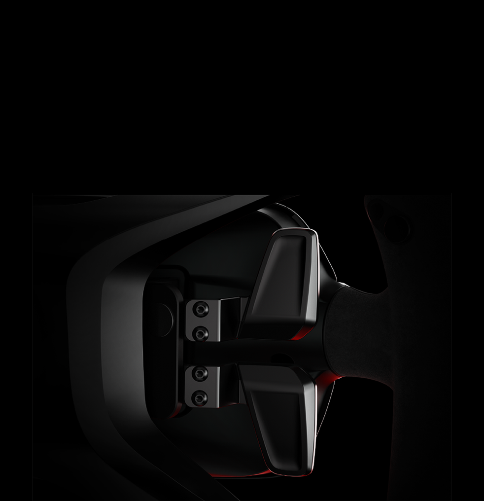 MOZA Porsche Mission R Steering Wheel – Hliníkové řadicí páky s dvojitou spojkou