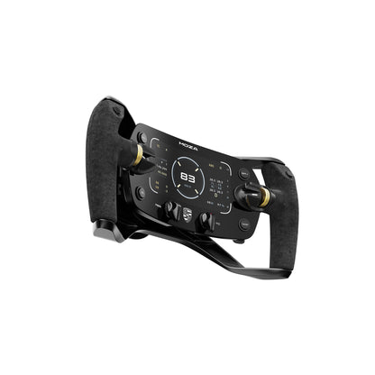 Side detail of MOZA Porsche Mission R Steering Wheel buttons and grips