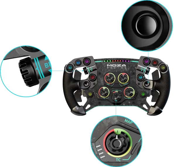 Vocore Enclosure for Moza Racing GS Steering Wheel 4 Screen Case for Vocore  for Gs Steering Wheels, Moza Accessory 